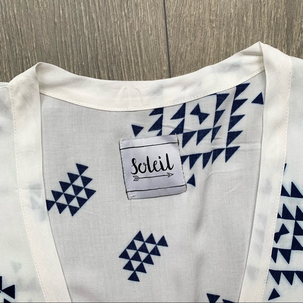 Soleil Aztec Kin Beach Kimono Cover up NWT - Picture 7 of 16
